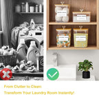 3 Pack Large Laundry Powder Container and Dryer Sheet Holder with Airtight Lid, Clear Plastic Laundry Pods Container for Laundry Room with Scoops, 12 Lables - Image 4