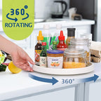 Lazy Susan Turntable, Set of 4, 12 Inch Non-Skid Lazy Susan Organizer for Cabinet, Pantry Organization, Kitchen Storage, Bathroom Sink Cabinet, Refrigerator, Countertop, Spice Rack (4 Pack 12 in) - Image 2