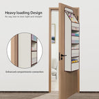 Univivi Fabric Over Door Hanging Organizer for Baby Nursery, Beige, 5-Shelf - Image 2