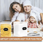 PRAKI Large Airtight Food Storage Containers 5.2L / 195oz, 4pcs Pantry Kitchen Organizers and Storage for Flour, Sugar, Baking Supplies, BPA Free, Plastic Flour Containers with 20 Labels & Maker - Image 6