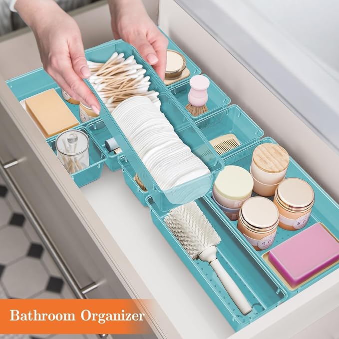 SpaceHacks 25 PCS Plastic Drawer Organizer, 4-Size Versatile Organizer Trays & storage Bins - Image 6