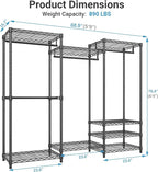 VIPEK V5 Heavy Duty Clothes Rack, Freestanding Modular Closet System, Black - Image 5