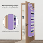 Univivi Fabric Over the Door Organizer for Baby Nursery, Purple, 6-Shelf - Image 2