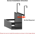 Hanging Desktop Baskets Fine Mesh Wire Storage Basket Over Cabinet Door Organizer No Drilling Required for Kitchen Bathroom Office, 1 Small, 1 Large, Black - Image 3