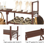 WOWLIVE 9 Tier 3-Column Shoe Rack, 50-55 Pairs Stackable Brown - Image 6