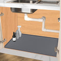 Under Sink Mat 31 x 22 for Kitchen Waterproof, Silicone Under Sink Liner for Kitchen Bathroom Cabinet Organizers and Storage, Easy to Clean Cabinet Mat, Grey by Jacooxi
