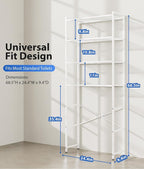 4-Tier Over The Toilet Storage Rack, Bathroom Organizer with One-Piece Metal Mesh Shelves, Over Toilet Shelf with Adjustable Feet & Anti-Tip Kit, Space-Saving Bathroom Storage, White - Image 2