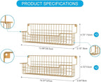 Spice Rack Wall Mount, 4 Pack Spice Organizer, Gold - Image 2