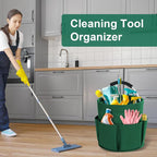 Cleaning Caddy with Handle, Cleaning Products Organiser, 17L Foldable Storage Basket, Cleaning Caddy Organiser, Portable Multi Cleaning Bucket Bag for Home, Garden (Green) - Image 3