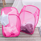 Larpur 2Pack Foldable Popup Laundry Basket, Collapsible Portable Mesh Clothes Washing Laundry Hamper with Reinforced Carry Handles (Pink) - Image 7