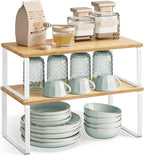 SONGMICS Cabinet Organizer Shelf, Set of 2 Spice Rack, Kitchen Storage - Image 8