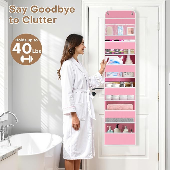 Over the Door Organizer, Large Pocket Hanging Storage with 40lb Capacity - Image 7