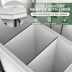 Laundry Basket with Lid, 230L Rolling Laundry Hamper with Wheels,White - Image 3