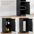 Lomojo Small Bathroom Storage Cabinet Corner, 7.87"Dx7.87"W x31.5"H (Black) - Image 7