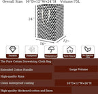 75L Waterproof Laundry Hamper Collapsible Laundry Basket Cotton Handle Laundry Bag Large Clothes Storage Toy Organization for Bathroom Bedroom Laundryroom College Dorms - Image 2