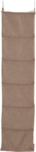 Household Essentials 6 Shelf Hanging Closet Organizer, Hanging Closet Shelf, Fabric Poly Linen and PEVA Shelving, Beige - Image 6