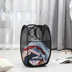 Mesh Pop up Laundry Hamper with Portable Handles, Collapsible Laundry Basket for Storage, Folding Pop-Up Clothes Hampers for Home, College Dorm or Travel, Black - Image 6