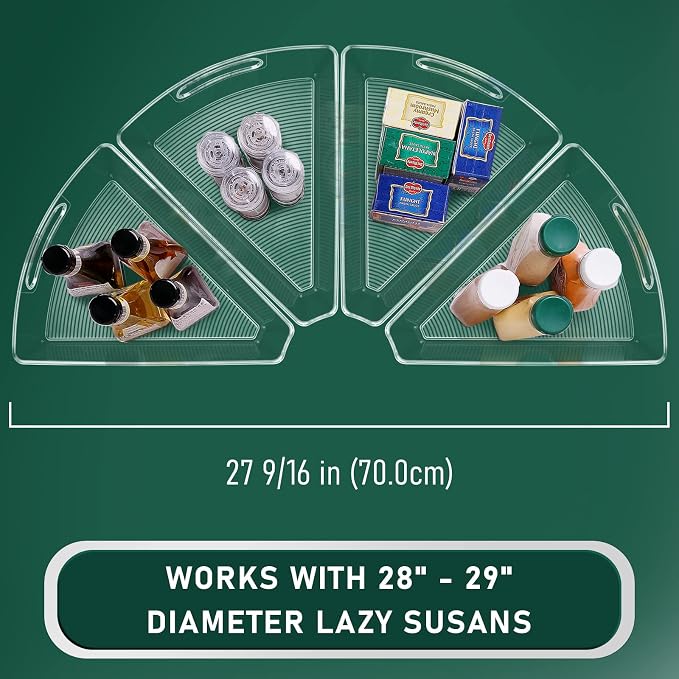 JEISSLIA Lazy Susan Cabinet Organizer Bins for 26"/ 28"/ 32" Diameter - Image 2
