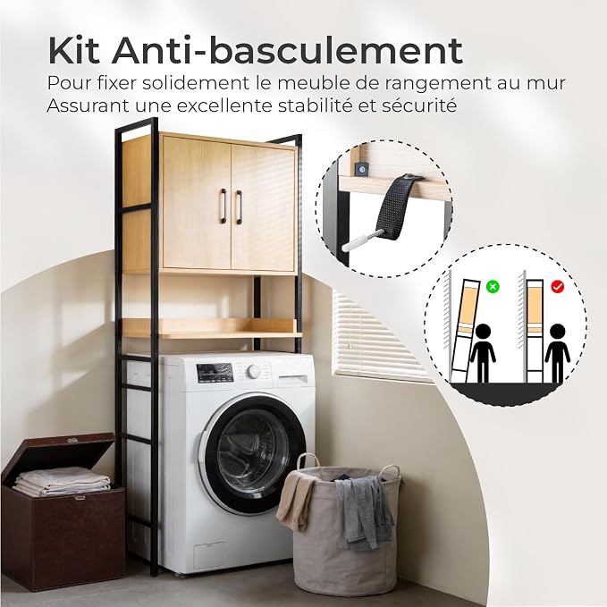 Karl home Over The Toilet Storage Cabinet, Bathroom Space Saver Organizer - Image 4