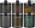 6 Pack Acrylic Qtip Holder Dispenser for Cotton Swabs, Balls, Floss Picks by AOZITA