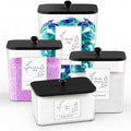 COAZEX 4 Pack Clear Laundry Pods Container & Dryer Sheet Holder,Black Lids by COAZEX
