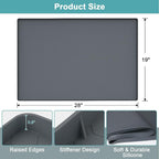 Waterproof Under Sink Mat, 28" x 19" Silicone Under Sink Mats for Kitchen, Under Kitchen Sink Mats and Protector Mat, Sink Cabinet Protector Mats for Bathroom, Gray - Image 2