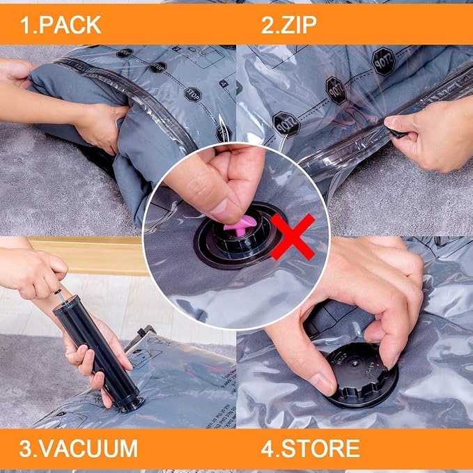 GONGSHI Vacuum Storage Bags for Clothing, 12-Pack, Jumbo - Image 4