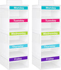 Weekly Clothes Organizer for Kids, Days of The Week Clothes Organizer with 6 Side Pockets, 5-Shelf Hanging Closet Organizer with Monday Through Friday Labels, Weekly Clothing Prepare & Divider by Unknown