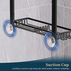 Consumest Over The Door Shower Caddy - 4 Tier Adjustable Hanging Shower Organizer Shelf with 2 Soap Holders & 22 Hooks, Rustproof Easy Installation Hanging Storage Rack for Bathroom, Black - Image 5