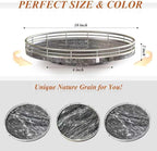 AHM10-Inch Gray Marble Lazy Susan with Silver Iron Frame - Image 6