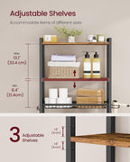 VASAGLE 3-Tier Over the Toilet Storage, Adjustable Shelves, Basket, 63''H - Image 2