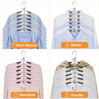 TOPIA HANGER Clothes Hanger Space Saving, 6 Tier Shirt Coat Hangers Space Saving No Bump Shoulder Hangers with No Slip Foam Padded Hangers Organizers and Storage for Men and Women 4 Pack-CT65B - Image 6