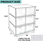 Prsildan 6 Small Drawers Stackable Storage Drawer Clear Acrylic Organizer - Image 3