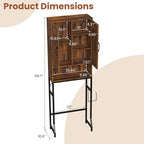 Over The Toilet Storage Cabinet,23.6" W Bathroom Organizer, Brown - Image 2