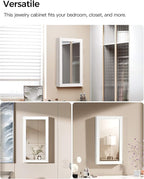 SONGMICS Lockable Jewelry Cabinet Armoire with Mirror, Wall-Mounted - Image 4