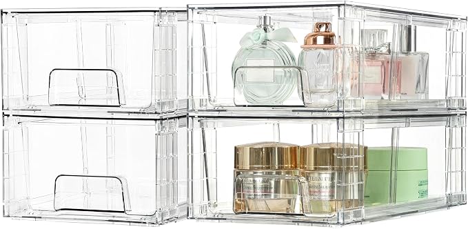 Vtopmart 8 Pack Stackable Clear Drawer with Dividers - Image 8