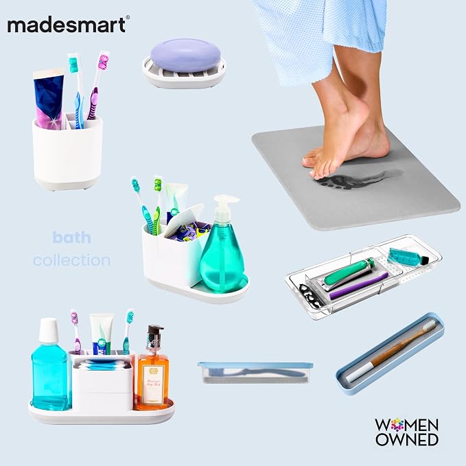 madesmart Large Shower Tote with Soft Grip Handle, Blue - Image 7
