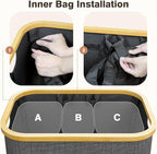 Hampers for Laundry Basket with Lid, 160L Large Laundry Hamper 3 Section - Image 4