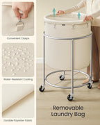 SONGMICS Laundry Basket with Wheels, 63.5 Gal., Steel Frame, Removable Bag - Image 5