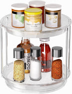 2 Tier Non-Skid Lazy Susan Turntable Organizer, 9" Rotating Spice Rack by Unknown