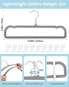 Velvet Hangers Non Slip - 20 Pack Pants Hangers for Grey Felt Hangers - Image 3