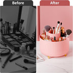 fanado 360° Rotate Makeup Brush Holder Organizer, Makeup Organizers Countertop, Makeup organization and Skincare Storage for Vanity, Desktop, Bathroom (Pink) - Image 7