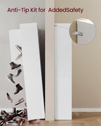 VASAGLE Tall Shoe Storage Cabinet, 10‑Tier, Holds Up to 50 Pairs of Shoes | Vertical Wood Rack, 39.4 x 13.2 x 75.4 inch, for Entryway, Cloud White, HELAN Collection ULBS275WB01S - Image 6
