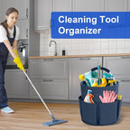 Cleaning Caddy with Handle, Cleaning Products Organiser, 17L Foldable Storage Basket, Cleaning Caddy Organiser, Portable Multi Cleaning Bucket Bag for Home, Garden (Dark Blue) - Image 3