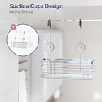 SWTYMIKI Shower Caddy Hanging Organizer - Over the Door Shower Caddy with 6 Hooks, 2 Installation Ways, Stainless Steel Rustproof Bathroom Organizer, Silver - Image 7