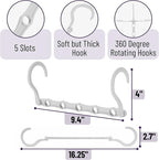 Mr. Pen- Space Saving Hangers for Clothes, 12 pcs, White, Plastic Multi Clothes Hangers Space Saving, 5 Slots, 360° Rotating Hooks - Image 3