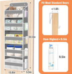 Over The Door Organizer Storage Large Capacity Hanging Bedroom Storage | 5 Shelves, 40 LB Capacity, Foldable Mesh Design, Clear Window, Sturdy, Large Storage Organizer for Nursery, Pantry & Closet - Image 2