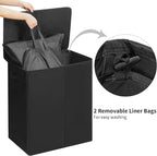 WOWLIVE 154L Double Laundry Hamper 2 Section with Lid and Removable Bags - Image 4