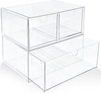 Prsildan Acrylic Drawer Makeup Organizer with 3 Drawers, Clear Stackable Storage for Baby Bottles, Craft, Jewelry & Hair Accessories, Multi-Use for Vanity, Countertop, Office Desk Organization - Image 8