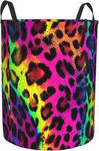 Leopard Laundry Basket Foldable Laundry Hamper With Handles Clothes Storage Bucket Organizer Laundry Bag For Bedroom Bathroom Laundry Storage 19.6 x 15.7 - Image 9